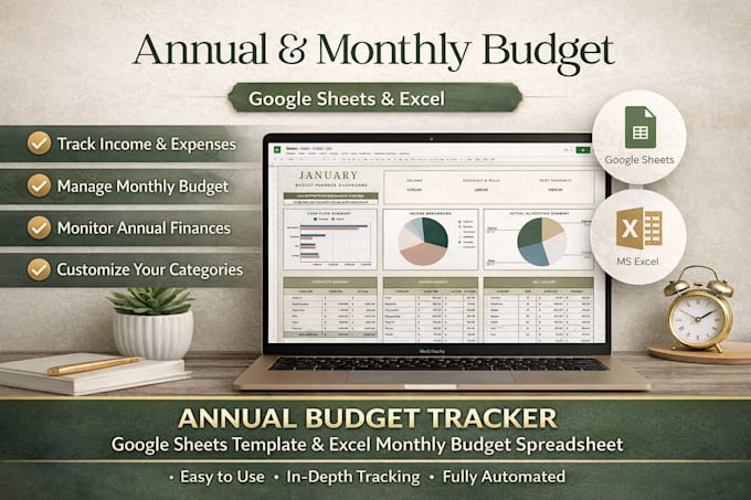 annual budget tracker google sheets template excel monthly budget spreadsheet