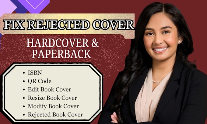 resize format fix rejected book cover and design  barcode custom qr code or isbn