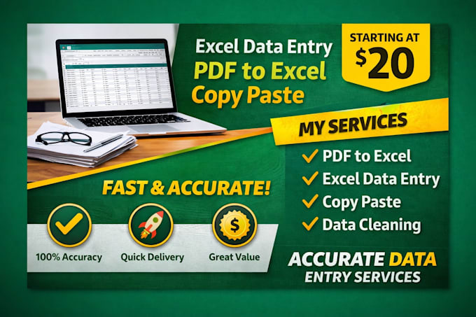 Accurate excel data entry, pdf to excel and copy paste work fast by ...