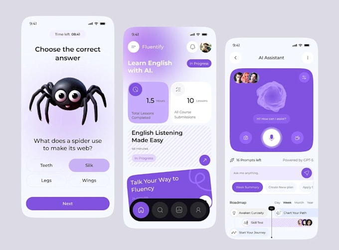 do ai kids language learning app, ai elearning app, ai tutorial app, course app