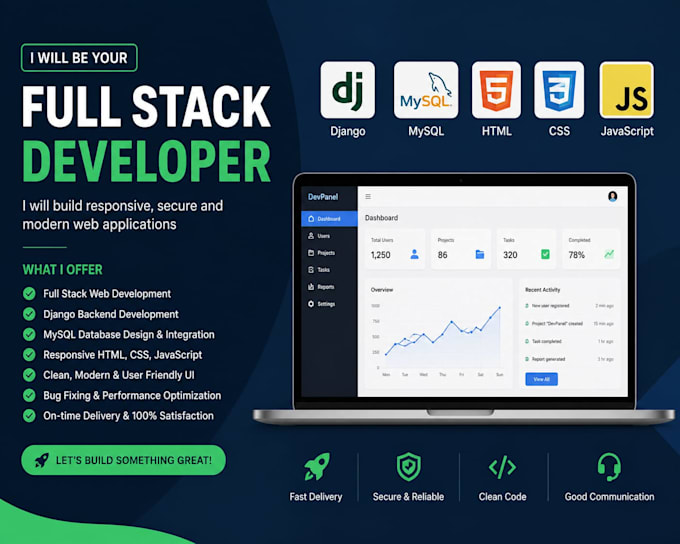 develop fullstack website in django