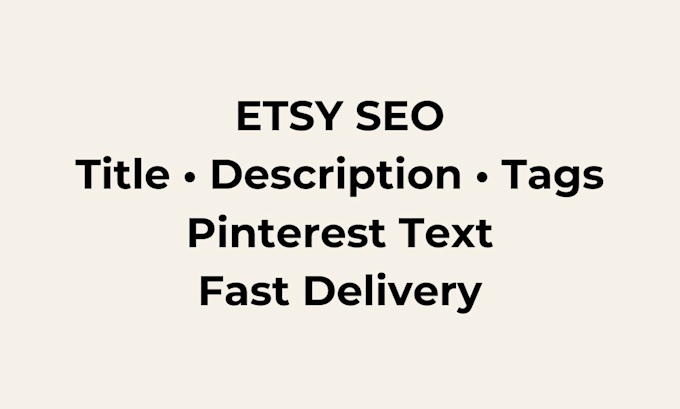 write etsy SEO title, description and tags