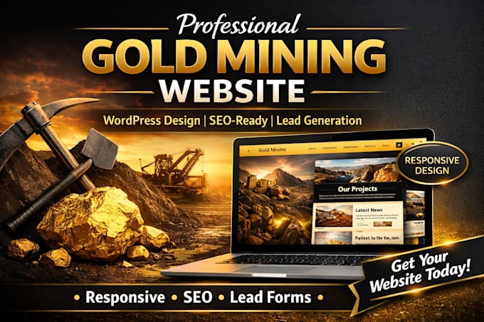 design professional gold mining website mineral resource website