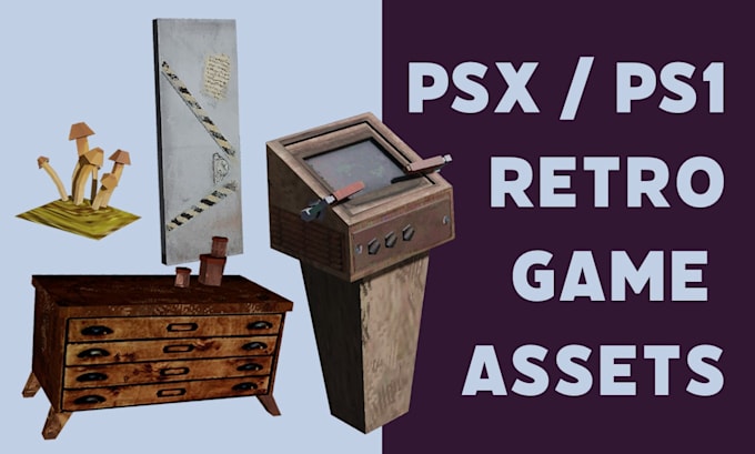 create retro psx ps1 n64 low poly 3d models and animations