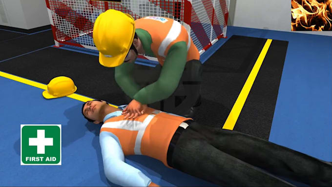 create 3d industrial safety animation, ppe training and electrical hazard video