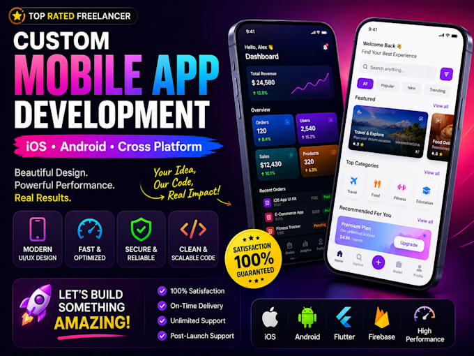 build a custom mobile app for android and ios