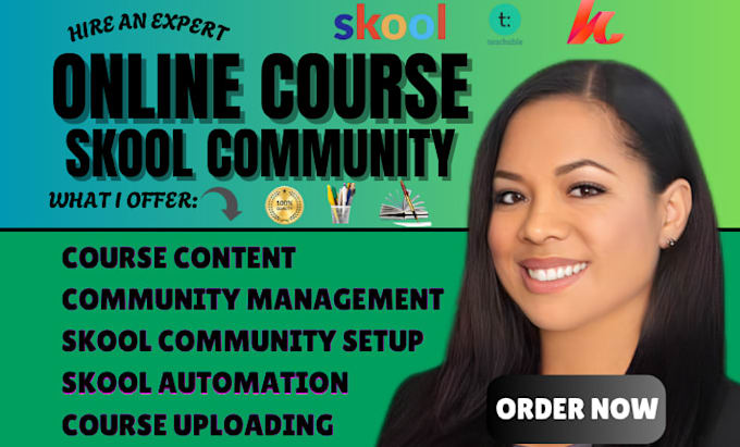 create skool online course teachable course content setup skool community