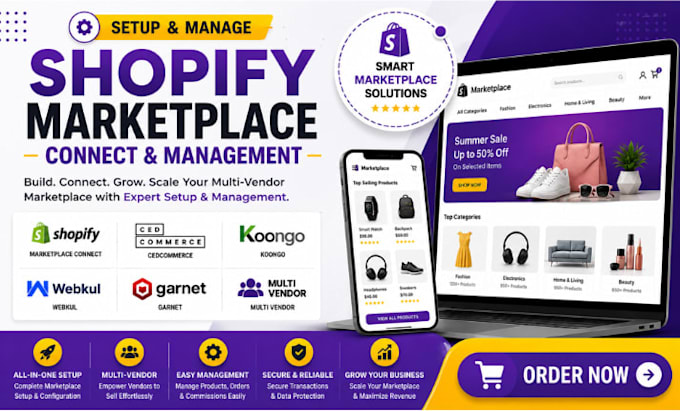 setup shopify marketplace connect cedcommerce koongo webkul garnet multi vendor