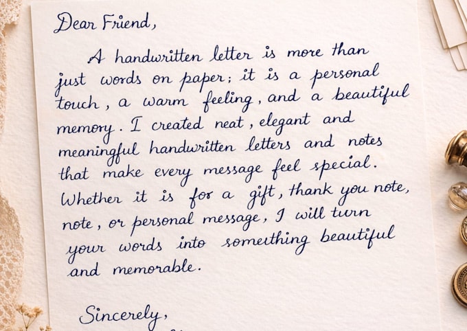 handwrite letters and notes in a beautiful handwriting