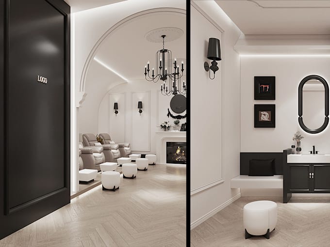 do hair salon,beauty salon ,spa 3d realistic rendering