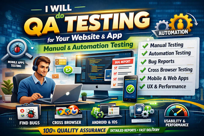do QA manual automation testing usability testing and review for website or app
