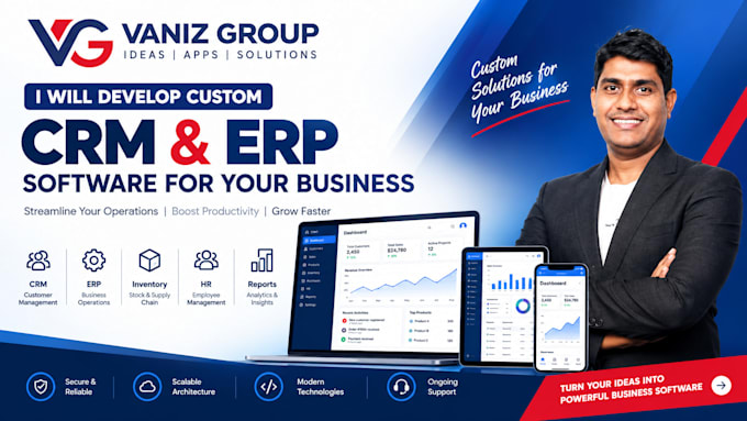 develop custom CRM and erp software for your business