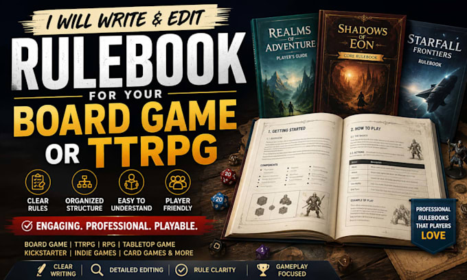 write a rulebook for your board game or ttrpg and edit your tabletop, rpg manual