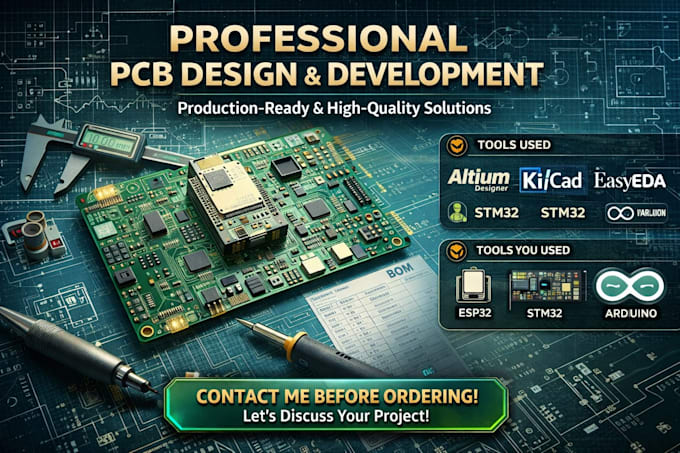 pcb design, pcb layout, circuit design, schematic design, esp32, kicad, stm32
