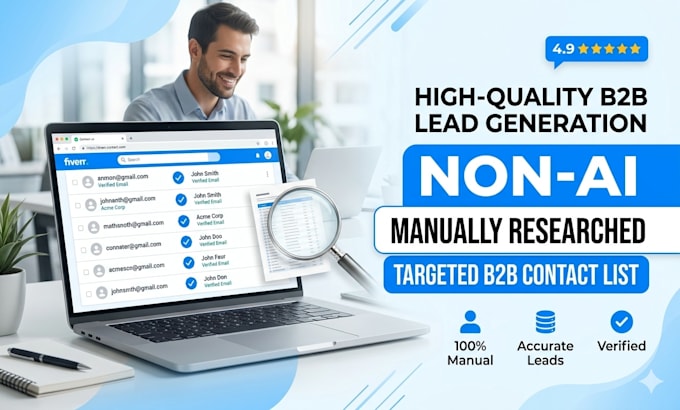 provide b2b contact list, manually researched