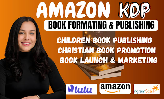 do KDP book formatting, children book layout, and amazon kindle book publishing