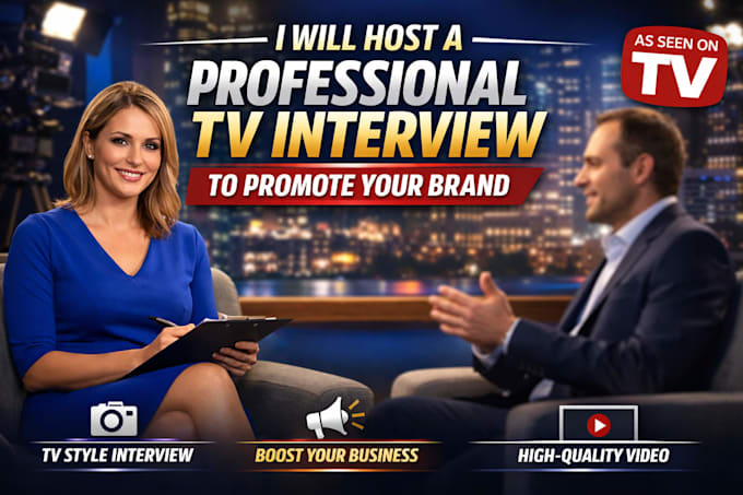 host a professional TV interview to showcase your brand