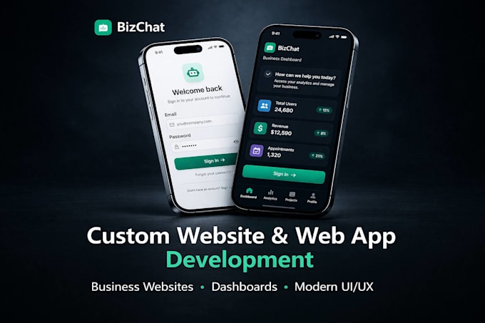 build a modern web app or business dashboard with ai features