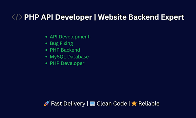develop php website or create api for your frontend