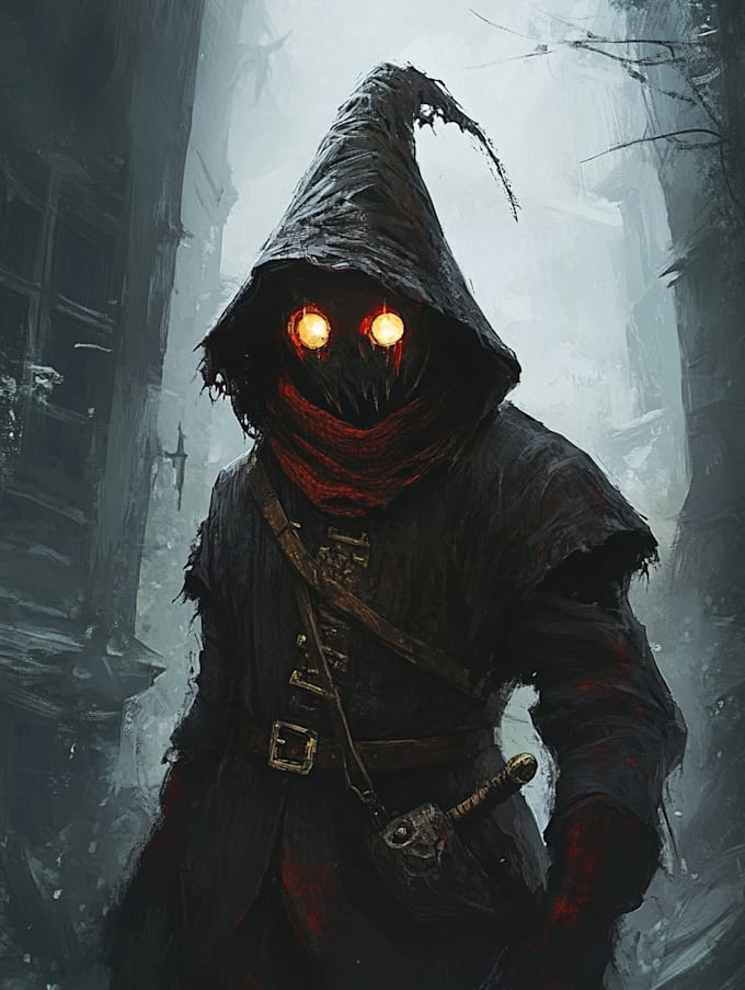 draw realistic fantasy horror character illustration