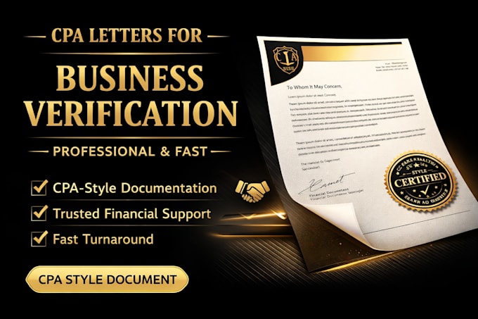 create professional CPA style letters for business verification