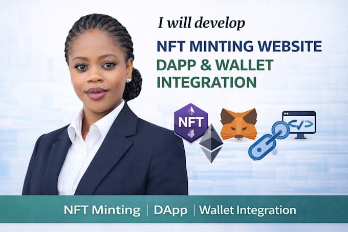 develop nft minting website and landing page or dapp with wallet integration