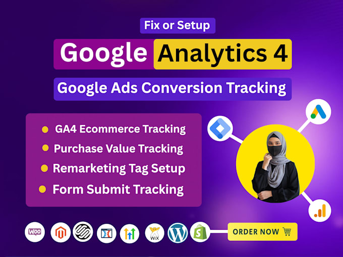Setup google analytics 4, ga4 ecommerce tracking, ads conversion ...