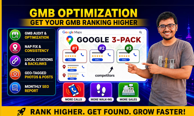 do local SEO to rank your google my business on maps and 3 pack