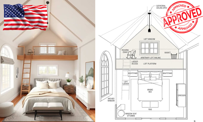 design cathedral ceiling loft conversion plans and drawings for oh tx wa
