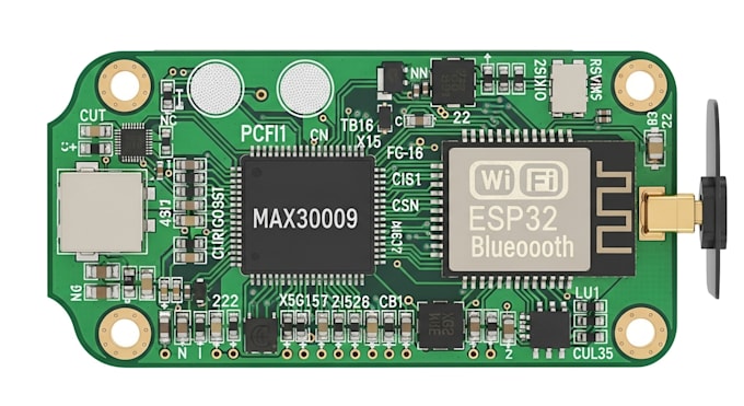 bioimpedance wearable pcb design max3009 esp32