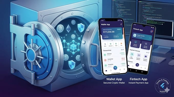 develop a secure crypto wallet app, fintech app, and flutter mobile app