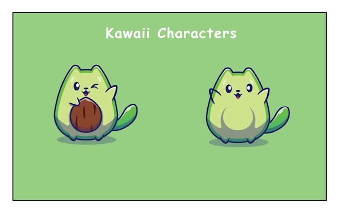 doodle cute chibi art, kawaii logo