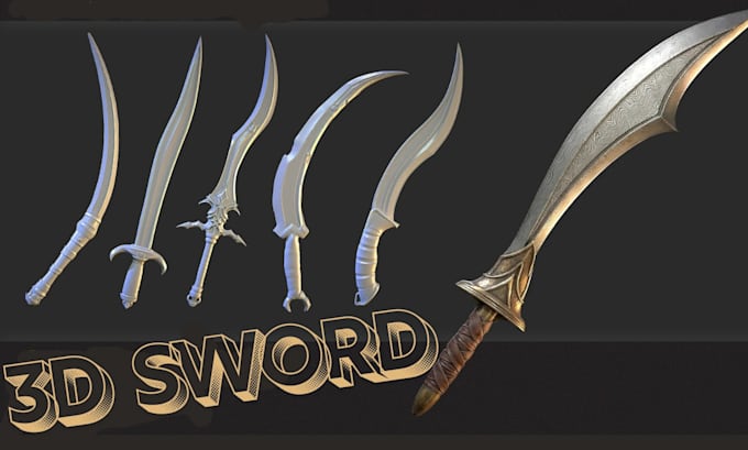 Create 3d sword 3d weapon 3d armor 3d props for 3d printing stl file ...
