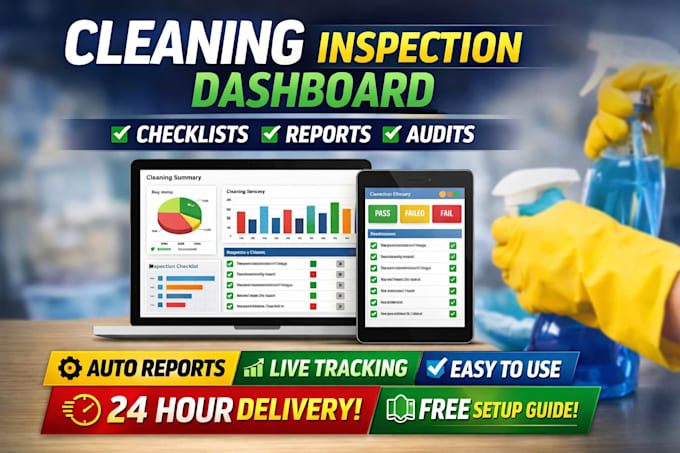 create excel dashboard for cleaning inspection checklist and reports