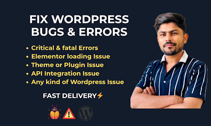 fix wordpress critical error, elementor issues and bugs fast