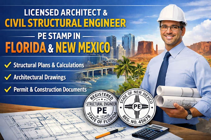 Licensed architect, civil structural engineer, pe stamp in florida, new ...