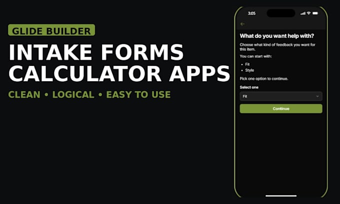 build a glide intake form or calculator app