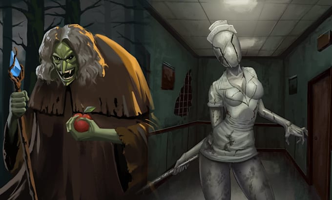 create dark fantasy character illustrations
