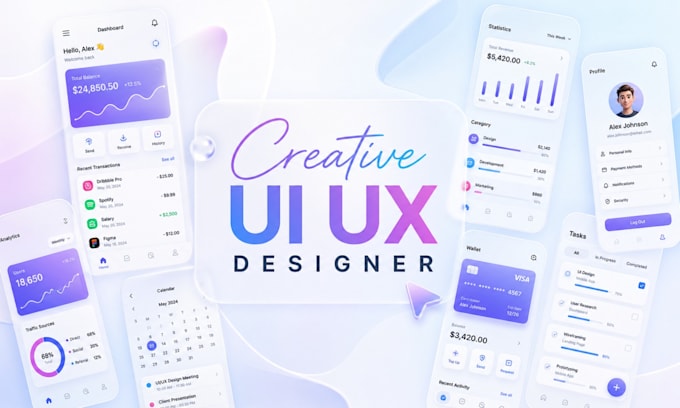 do figma ui ux design, app design, website design, landing page