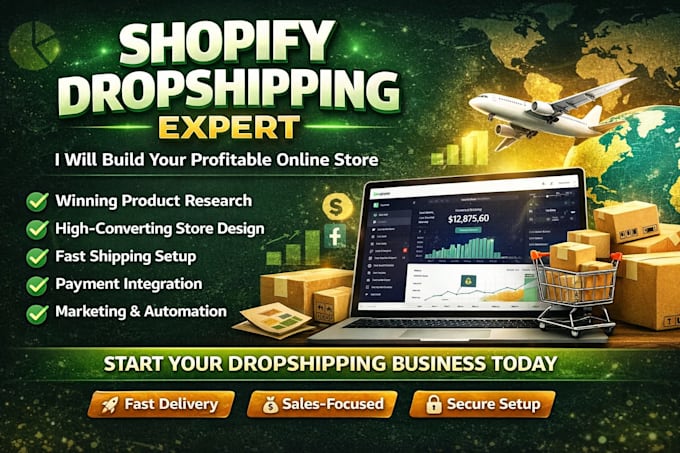 build a shopify website design and redesign dropshipping store