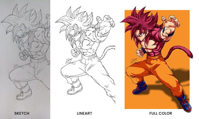 draw a custom dragon ball illustration