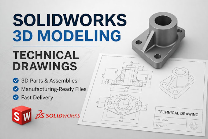 3d modeling in solidworks and technical drawings