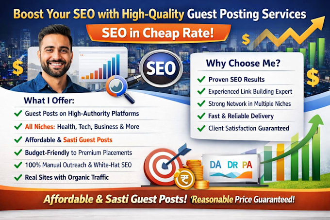 do guest post on all niche site at cheap rates with seo