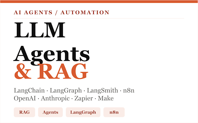 custom ai agents, rag pipelines, chatbots and intelligent automations