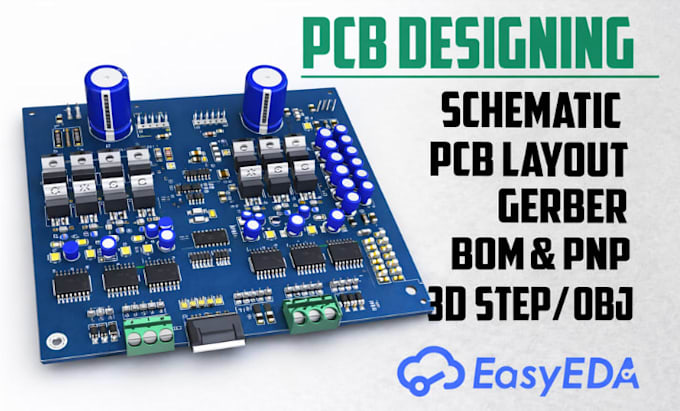 Projeto de pcb no easyeda com gerber, bom e arquivos de pick and places