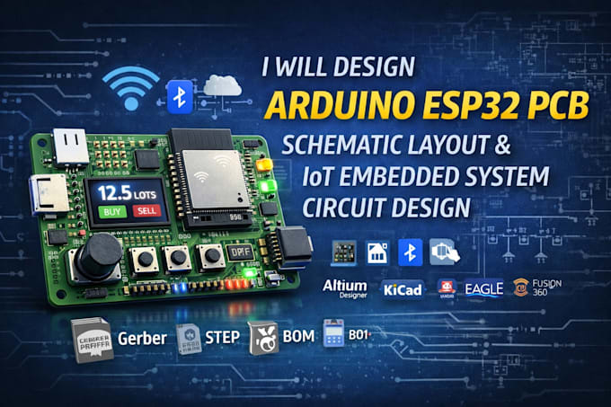 Design von arduino esp32 pcb schaltplan layout und iot embedded system ...