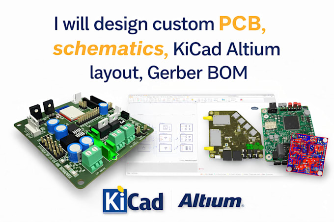 Design custom pcb schematics kicad altium layout gerber bom by ...