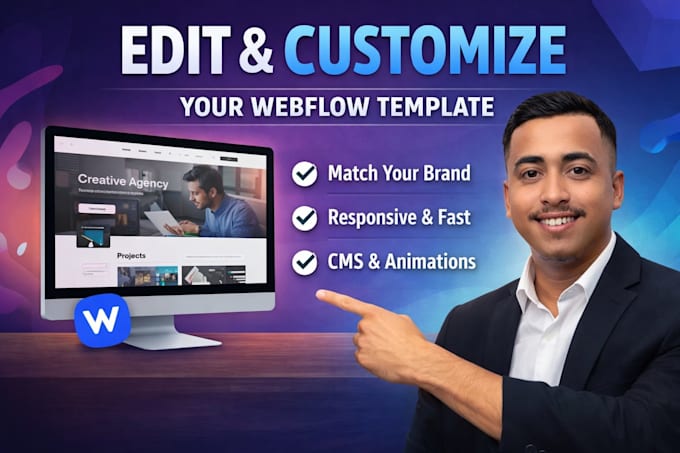 edit and customize webflow template to match your brand