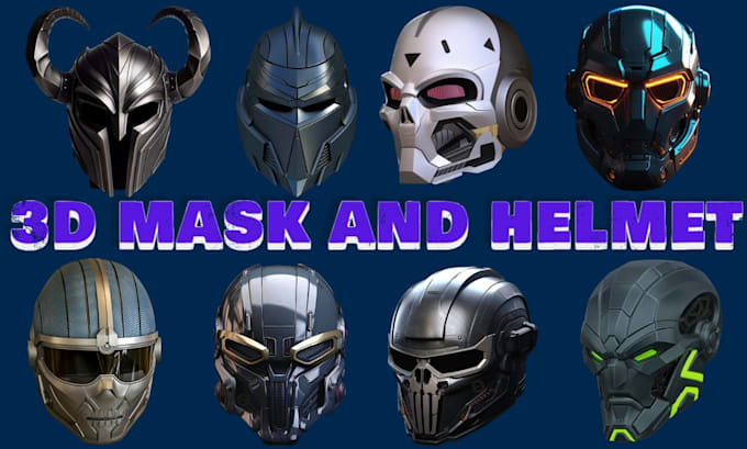create printable 3d helmet,mask with clean topology