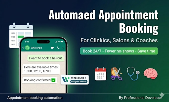 automated appointment booking clinics, salons,  coaches